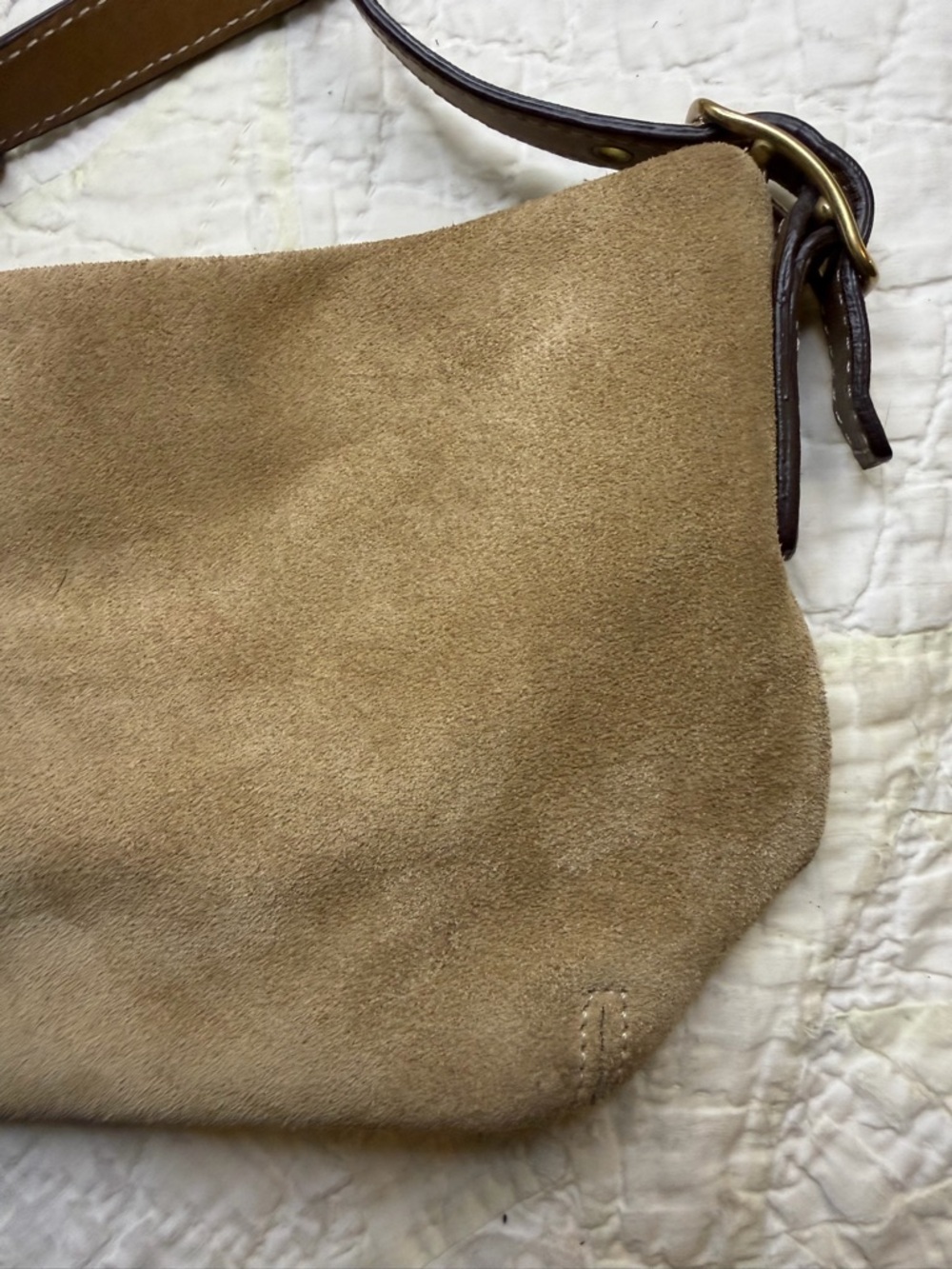Vintage Coach Legacy Mini Tan Suede Shoulder Bag Handbag Y2K - Picture 12 of 16